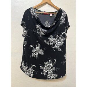 Y2K‎ Whimsigoth Liz Lange Womans Maternity Top Size 2X Cowl Neck Grunge Floral